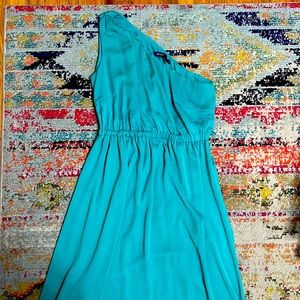 Eloquii One Shoulder Dress in Turquoise